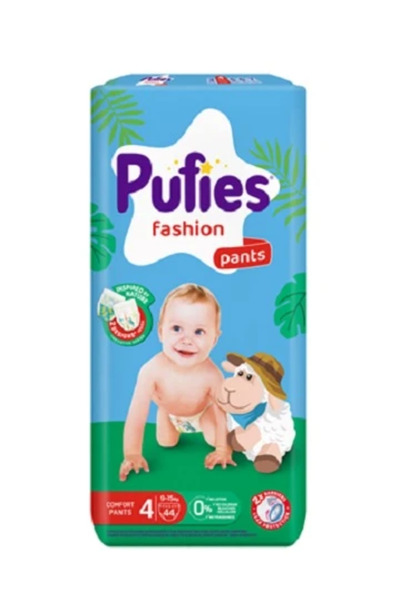Pufies Scutece Fashion & Nature Pants nr. 4 9-15 kg 44 buc