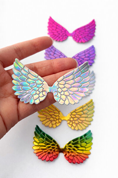 Hubjua Royal Hologram Wing Ornament Set of 5 Handcrafted Jewelry Buckle Cloth...