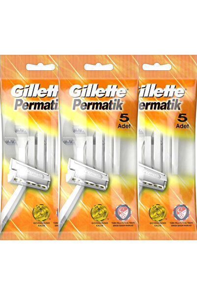 Gillette شفرات حلاقة بيرماتيك 5 عبوات × 3 (15 قطعة)