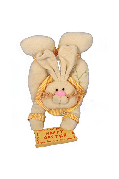 Goliat Wielkanocny Zając Pluszowy z Drewnianą Tabliczką - Zawieszka na Drzwi ...