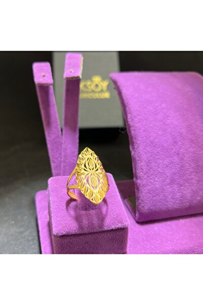 paksoy kuyumculuk 22 Ayar Altın Yüzük Gül Sıralı Model 3.52gr 17 Numara Kadın...