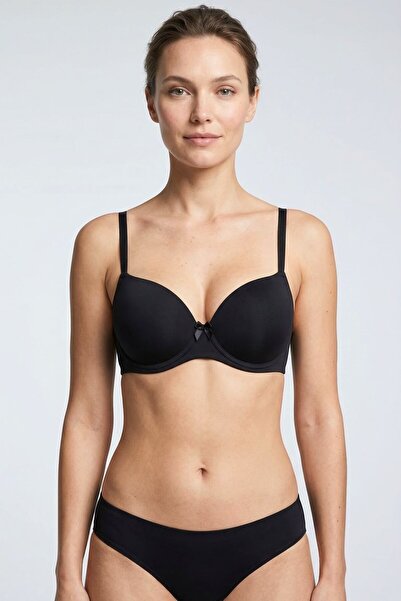 OBJE Women's Black Drop Hollow Bra