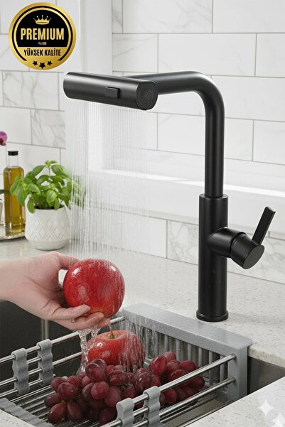 banyonatural Siyah Birinci Kalite Paslanmaz Pirinç Alba Spiralli Şelale Eviye...