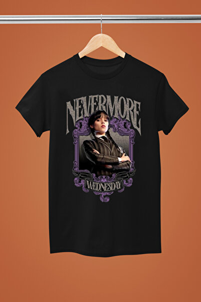 MAGORS Wednesday Addams Printed 100% Cotton Lu Regular Fit Tshirt