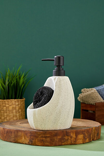 Cooker 650 ml Ceramic Liquid Soap Dispenser with Sponge Holder Ckr3561