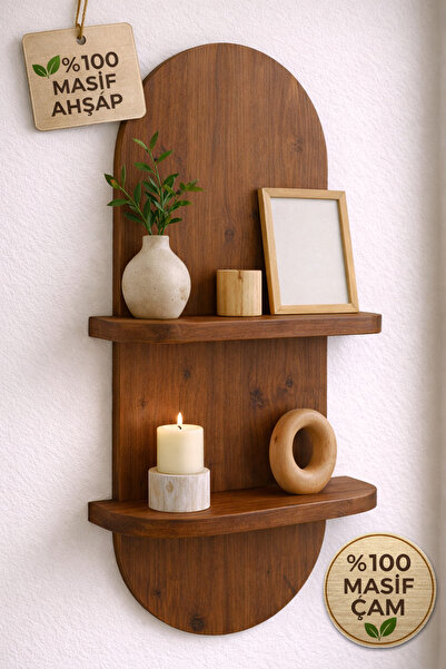 Woodymoda Ahşap Dekoratif Duvar Rafı (70 x 20 cm)