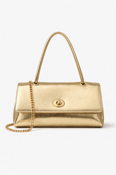 Mopia حقيبة كتف ذهبية للنساء من دبل بمقبض و حقيبة يد