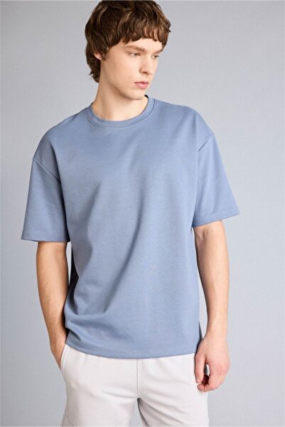 DeFacto X3926AZGR171 Tricou gri respirabil supradimensionat