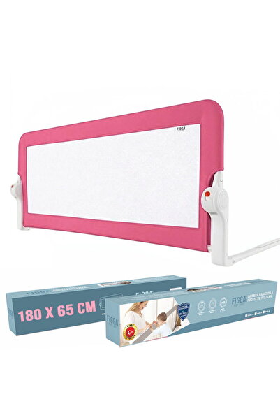 figga ® Προστασία Παιδικού Κρεβατιού, 180 x 65 cm, Πτυσσόμενο Πλαϊνό Μπάρα, Ροζ