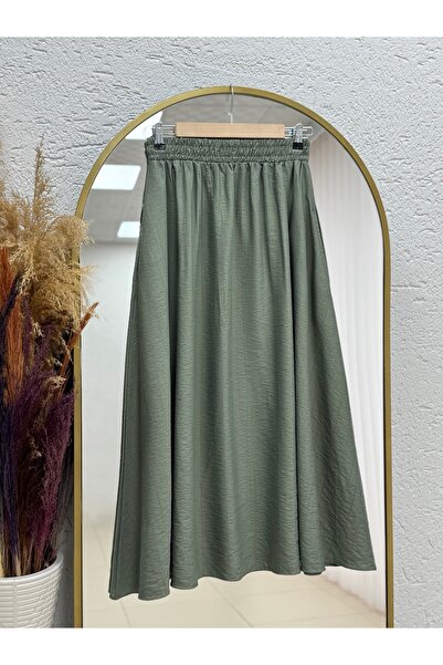 MİHRA STORE Melista Çift Pocketed Strawberry Flared Skirt-Mt7902 Mint