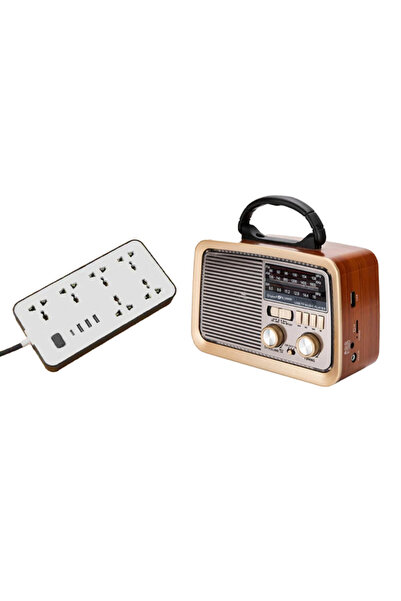 Primo Plus Vintage Style Portable Bluetooth FM Radio and Music Player with Mu...