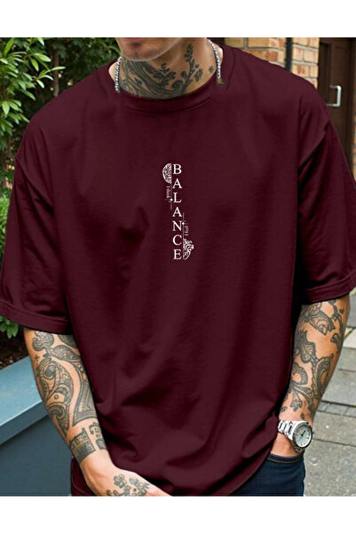 SUNFREE Balance Printed Oversized Crew Neck Short Sleeve Tshirt