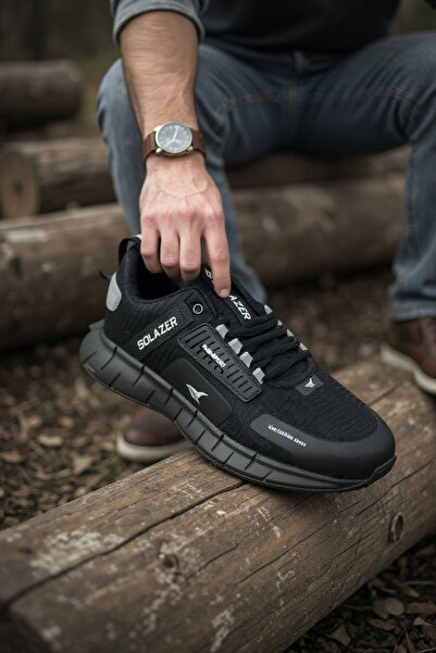 SOLAZER Men's Comfortable Sneakers Daily Black-White Sports Shoes