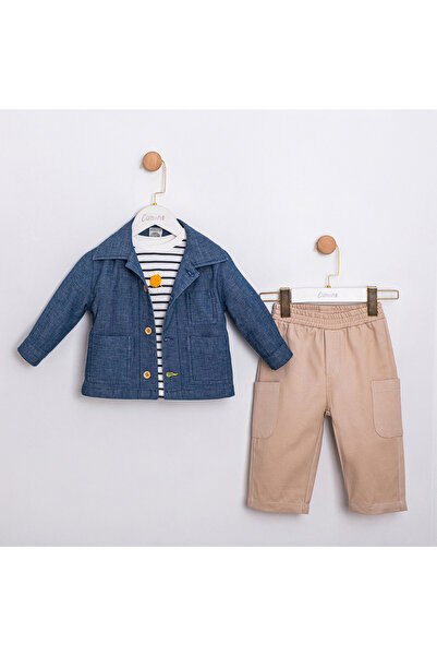 Cumino Sun Printed Patterned Baby Boy Triple Set