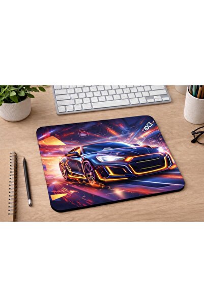 HobiShop Spor Araba Neon Desenli Mousepad 21x17,5 cm – Kaymaz Tabanlı Gaming ...