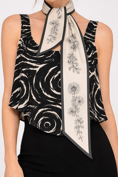tarzınısec Choose Your Style Ada Bahçesi Patterned Black Tie / Scarf / Foular...