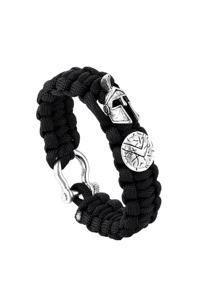 EFAYN.RO Bratara barbati, model impletit, casca si scut razboinic spartan, ne...