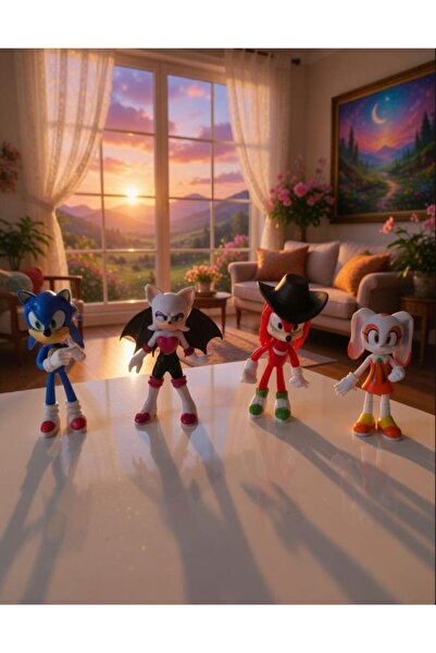 EGOMONİİ Sonic 2 The Hedgehog 8 Li Karakter Figür Oyuncak Seti 10 Cm Süper Ki...