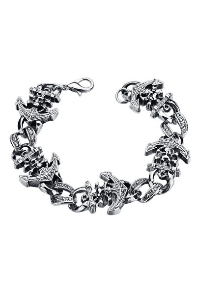 EFAYN.RO Sailor life bracelet, model with anchor and pirate skull pendants, u...