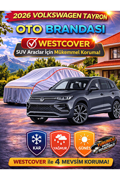WestCover غطاء سيارة فولكس فاجن تايرون الجديد المتوافق (خياطة برتقالية-رفل) ،...