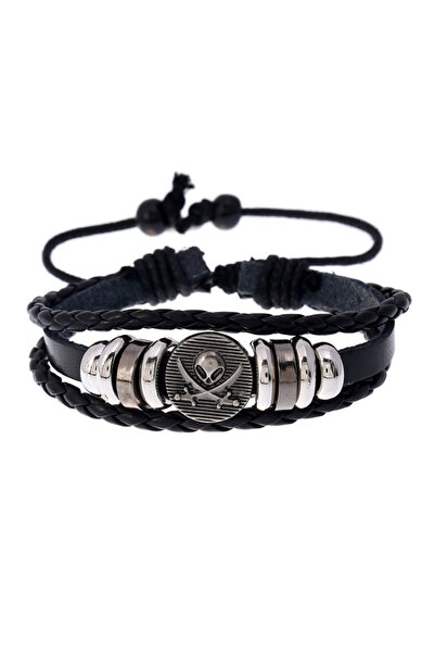 EFAYN.RO Bracelet with Patterned , human life is fun theme, unisex, black, EFAYN