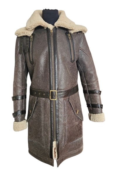 asus deri Dark Brown Genuine Sheep Leather Coat - Cooper