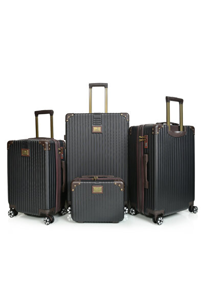 MORANO Classic Murano 4-piece suitcase set with spinner wheels and security l...
