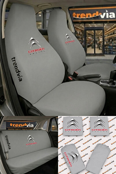 trivexa Citroen Logolu Oto Koltuk Kılıfı Ön Arka Set – Penye Likralı Universa...