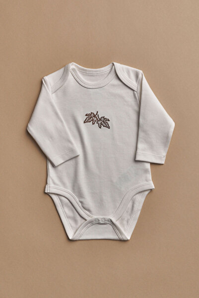 Oh La La Koala For Little Ones Leaf Embroidered Long Sleeve Snap Fastener Bab...