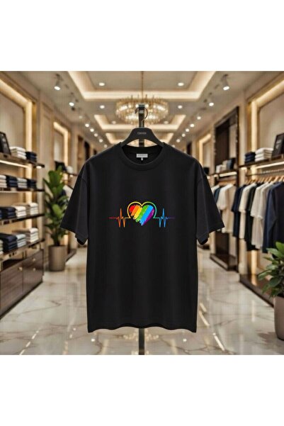 playwear Tricou cu decolteu rotund, cu imprimeu Ritim Colorful Heart Chest, 1...
