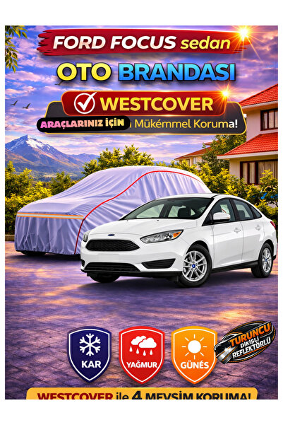 WestCover غطاء سيارة متوافق مع فورد فوكس سيدان (خياطة برتقالية-ريف) من ماركة ...