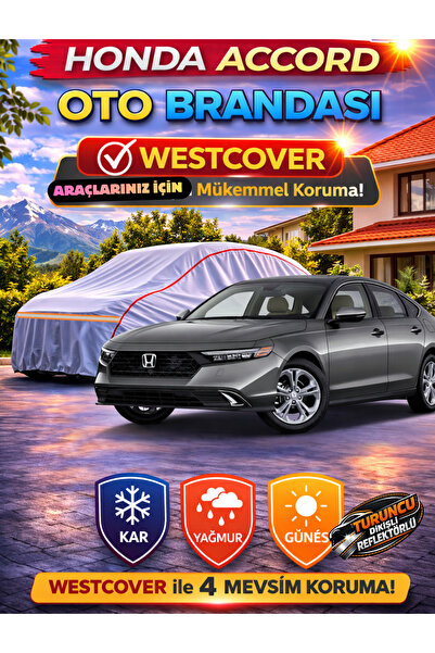 WestCover غطاء سيارة متوافق مع هوندا أكورد (خياطة برتقالية-ريفي)، خيمة سيارة
