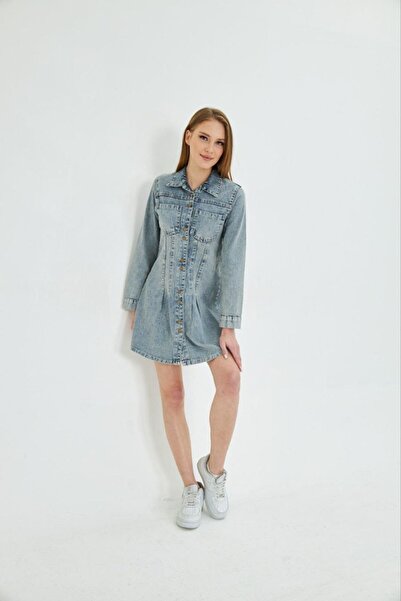 MUG collection Women's Denim Long Sleeve Dress