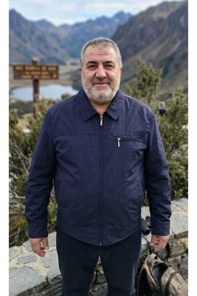 BİGASTİN Battal Size Men's Seasonal Coat with Collar and Snap Closure Sleeves