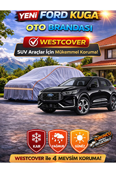 WestCover غطاء سيارة فورد كوجا SUV متوافق (خياطة برتقالية-رمادية)، غطاء سيارة...