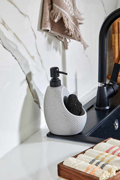 Cooker 650 ml Ceramic Liquid Soap Dispenser with Sponge Holder Ckr3559