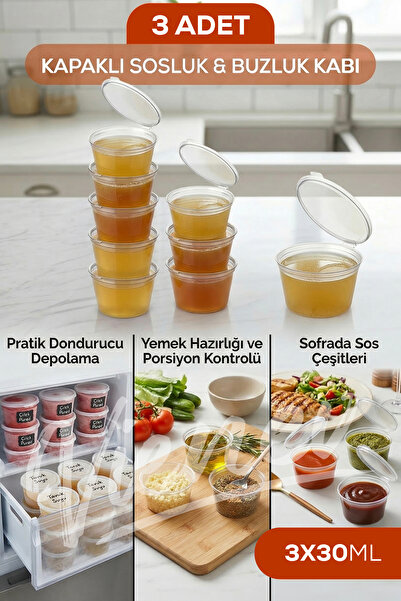 Vienev 3-Piece Freezer-Friendly Storage Container – 30 ml Container for Marin...