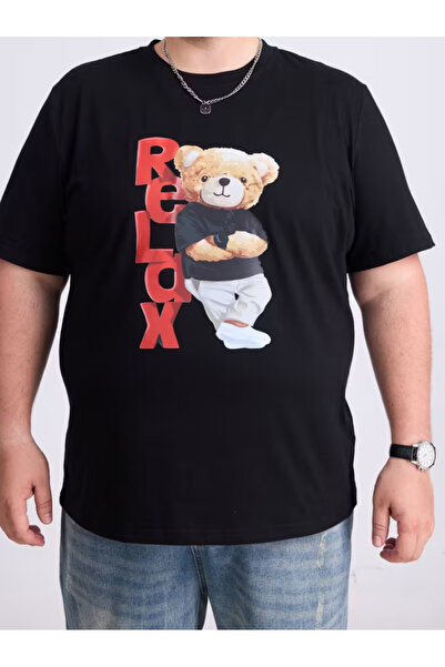 LİNA06 Men'S Casual Crew Neck T-Shirt, Relax Teddy Bear Graphic Tee