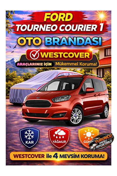 WestCover غطاء سيارة فورد تورنيو كورير 1 متوافق (خياطة برتقالية-رمادية)، خيمة...