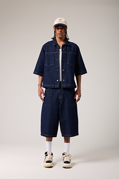 2512 Clothing Stitched Oversized Denim Shirt