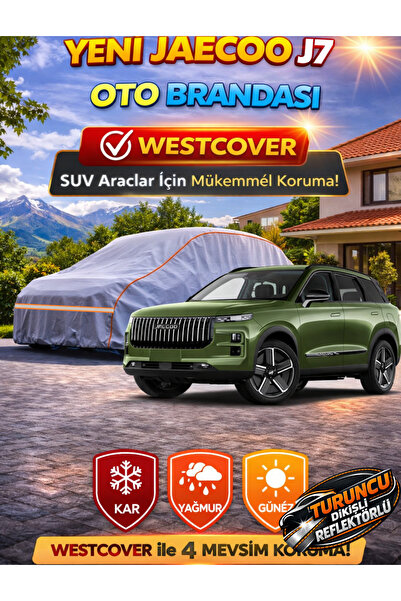 WestCover غطاء سيارة جديد متوافق مع سيارة جايكو J7 SUV (خياطة برتقالية-رمادية...