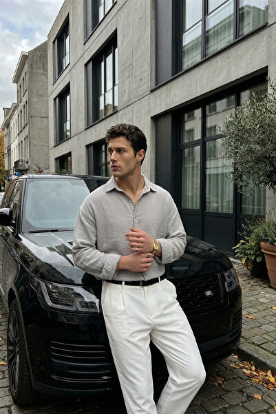 Livio Ferri Cămașă cu mânecă lungă Yurin Premium Muslin bumbac 100% supradime...