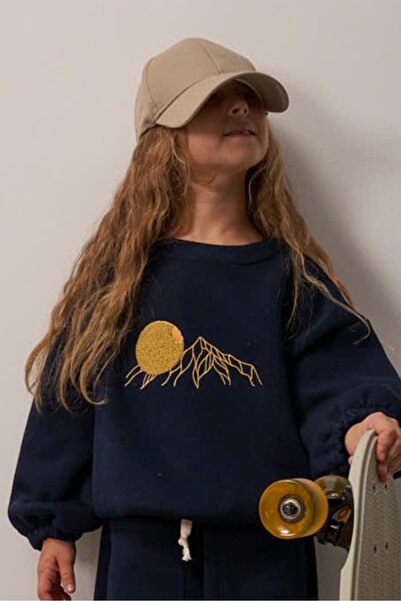 Oh La La Koala For Little Ones Navy Blue Tinypeak Mountain Embroidered Sweats...