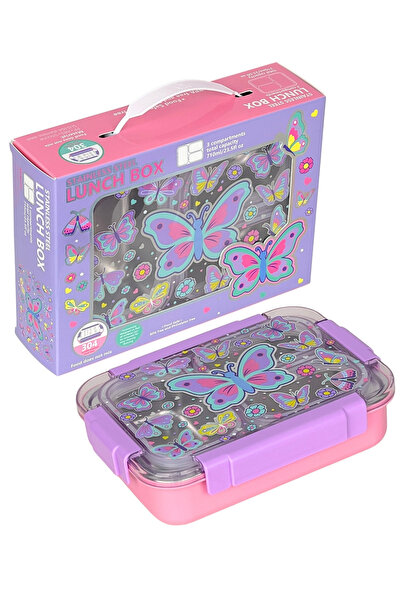 Dream Vest Bento 710ml Lunchbox Sevimli Dostlar Tek Katlı 3 Bölmeli Paslanmaz...