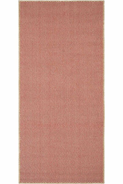 Cool Halı Mizoni Kiremit Rengi Hasır Görünüm Bohem Şevron Desenli Bukleli Yum...