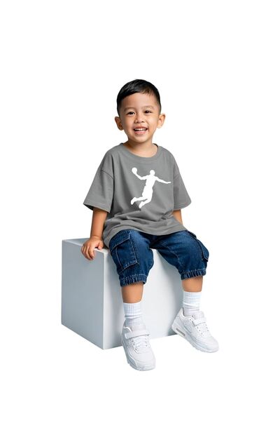 BENROMA تي شيرت للأطفال مطبوع عليه BASKET ATAN للجنسين 1GH1