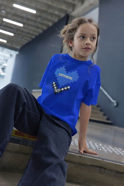 E-ROMA تي شيرت للأطفال مطبوع عليه PALAIS DE TOKYO مقاس كبير للجنسين 1GH3