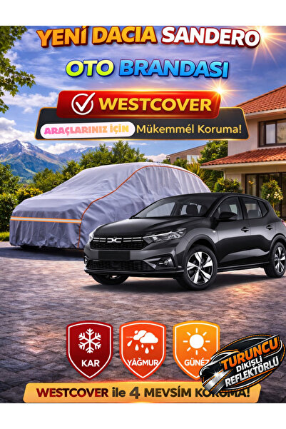 WestCover غطاء سيارة جديد متوافق مع داسيا سانديرو (خياطة برتقالية-رفل)، خيمة ...