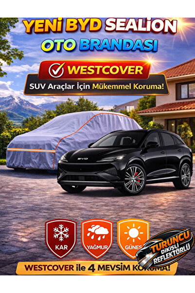 WestCover غطاء سيارة متوافق مع BYD Sealion 7 (خياطة برتقالية-رفل)، خيمة سيارة