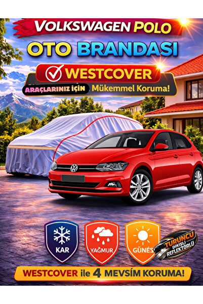 WestCover New Volkswagen Polo Compatible (Orange Stitched-Ref) Car Tarpaulin,...